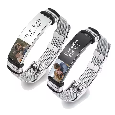 Custom Photo Text Bracelet Personalized Picture Text Bracelet Memorial Bracelets Custom Family Frien