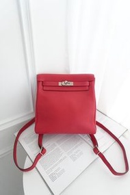 Hermès Kelly Ado Backpack Red Rouge Clemence Palladium Hardware