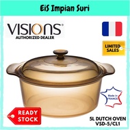 (Ready Stock) Visions 5L Covered Dutch Oven Pot (VSD-5/CL) Casserole Cookware Pot Periuk Visions Cor