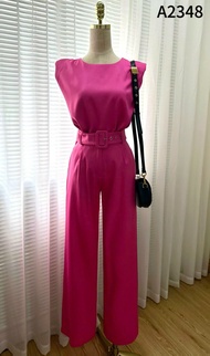 Set bộ cati áo đệm vai mix quần culottes chất chéo hàn công sở A2348