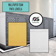 OK Wall paper 3D Foam Sticker Batik Motif Door Window WallPaper Sticker Foam