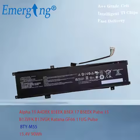 BTY-M55 Battery For MSI Alpha 15 A4DEK B5EEK B5EX 17 B5EEK Pulse 15 B13VFK B13VGK Katana GF66 11UG P