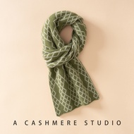 100% Genuine Goat Cashmere Scarf For Women High Quality Plaid Fashion Rectangular Knit Scarf For Win