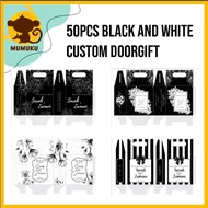 50pcs custom Black &amp; White Doorgift  sesuai untuk Majlis Perkahwinan birthday bahulu Aqiqah door gift custom gift box