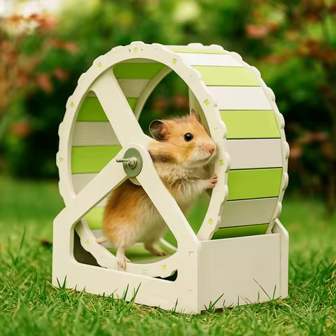 Plastic Hamster Running Wheel Silent Stable Base Rodent Running Wheel 21cm Colorful Pet Hamster Brac