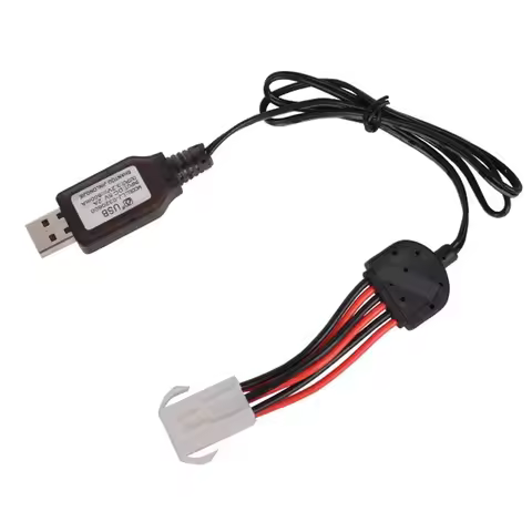 9.6V 600mA EL-6P LI-ion Battery USB Charger Cable For S911 912 9115 9116 9120 RC Monster Truck Car T
