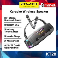 Awei KT28 Wireless Speaker with Microphone Karaoke Speaker Heavy Bass Outdoor Portable Bluetooth Spe