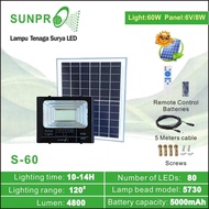 Lampu Sorot Led Solar Light SUNPRO S-60 | Lampu Taman Solar Light LED 60W Tenaga Surya