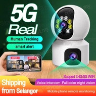 Dual Lens 5G WiFi cctv Camera home camera Baby Monitor Auto Tracking Ai Human Detection Indoor Home 