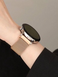 1入20mm 22mm男女時尚金屬不鏽鋼三星華為手錶表帶，適用於三星Galaxy Watch 4 / 4Classic 3 41mm 5 / 5Pro華為手錶GT / 2 / 2e / Pro / 3 / 3Pro智能手錶手帶配件