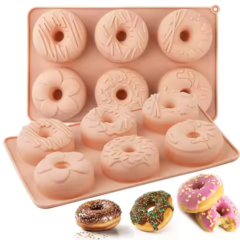 Silicone Mini Donut Cake Pan 6-Cavity Silicone Fluted Tube Cake Pans Non-Stick Silicone Molds for Je