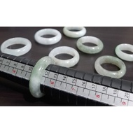 *KLF888* Natural Burmese Jadeite Jade Ice White Floating Green Bangle Rings