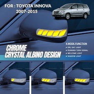 Awesome2u Toyota Innova 2007-2015 Car Side Mirror LED Lamp Chrome Albino Turn Signal DRL Light Acces