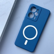 For Realme 14 5G RMX5070 Colorful Matte Protective Cover With Magnetic Sticker