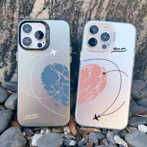 Aircraft Airplane Heart Couple Phone Case For Apple iPhone 16 15 13 12 11 Pro Max 13 Mini 14pro Max 
