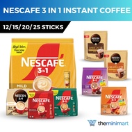 Nescafe 3-in-1 Instant Coffee - Delicious Latte, Less Sugar, 12/15/20/25 Sticks, 18g-34g