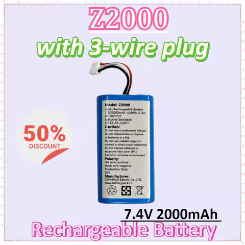 New Z2000 7.4V 2000mAh 14.8Wh Li-ion Rechargeable Battery Pack with 3-wire plug Batteries