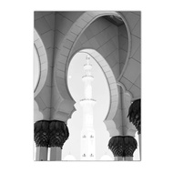 Mekah Kaaba Scripture Wall Poster masjid hitam dan putih lukisan kanvas maghribi pintu Wall Art ceta