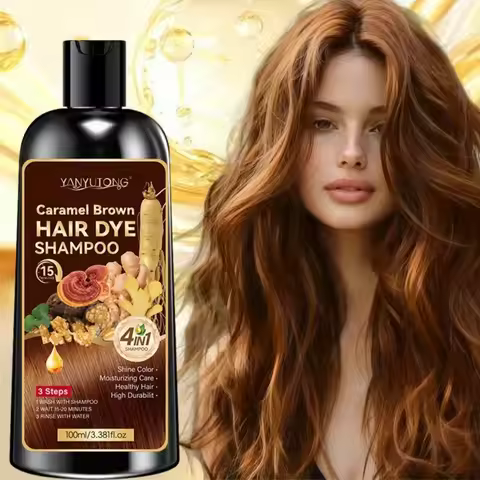 Unisex adult 4-in-1 hair dye shampoo, hair dye shampoo foam, plant-based hair dye, easy to shampoo, 