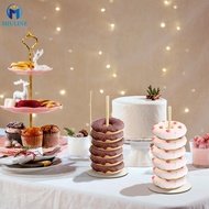 6 Pcs Donut Stand Holder for Dessert Table Wood Donut Holder Reusable Donut Display Stand Detachable