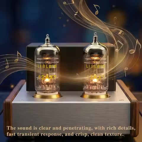 Aurora Series 12AX7 Vacuum Tube, 12AX7 Preamp Tubes, Orange-Gold Base, Gold-Plated Pins, Long-Life D