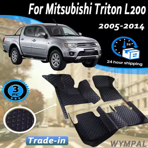 Car Mats For Mitsubishi Triton L200 Sportero Hunter Strakar KA 2005~2014 Waterproof Floor Mat Car Ac
