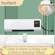 Yulikeit ฮีตเตอร์เครื่องปรับอากาศขนาดเล็ก220V ปลั๊กแบบยุโรปพัดลมเครื่องปรับอากาศติดผนังแบบพกพาสำหรับห้องน้ำห้องนอน