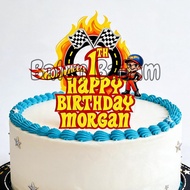 CUSTOM NAME Happy Birthday Hotwheels Cake Topper 1pcs Size 12 x 8.6 Cm