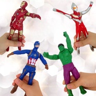Ultraman Hand-Made Super Hero Hulk Spider-Man Hand Pressure Rotating Model Film and Television Peripheral Figure Ornaments