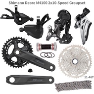 【Spot goods 】SHIMANO DEORE M4100 Group MTB Mountain Bike 2x10-Speed 170/175 36-26T 11-42T 11-46T RD