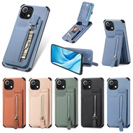 Zipper Flip Leather Carbon Fiber Case OPPO A57 A97 A17K Reno 7 Z 5G 6 4G Realme 15 11 6 10 PRO PLUS 