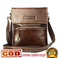 TKC-22 KICKERS genuine leather sling bag - Latest Brown KICKERS Men's BAG