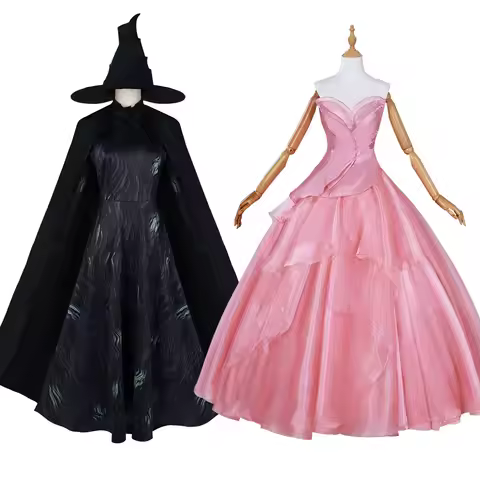 Glinda Cosplay Costume Movie Wicked Evil Witch Elphaba Cosplay Dress Halloween Costume