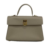 taupe Cafune Handbag Purse gold leather Metal fittings Direct from Japan Secondhand