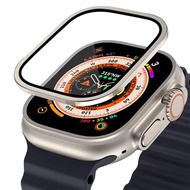 กระจกเทมเปอร์สำหรับนาฬิกา Apple waอุปกรณ์ป้องกันหน้าจอบั๊มเปอร์โลหะพิเศษ ฟิล์มเต็มแผ่นกันรอยขีดข่วน HD apple watch Ultra 2 49มม. เคส สมาร์ทวอทช