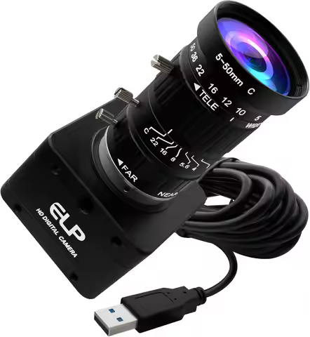 ELP 20MP 4K USB 3.0 Camera with 5-50mm 10X Manual Zoom Lens 3840x2160 30fps High Speed Webcam for PC