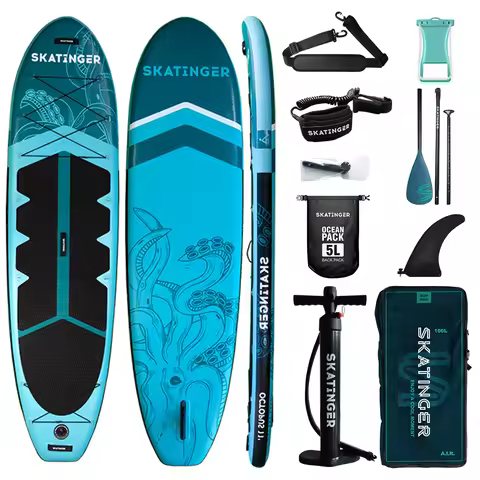 SKATINGER 11'x34''x6'' Inflatable Paddle Board for Adults Waterproof Standing Style SUP Board with A