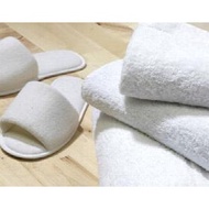 Wholesale home travel anti slip white customized hotel bathroom 100% Cotton disposable slippers