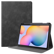 samsung tab s6 lite 10.4 2020 premium book cover leather case tablet - hitam