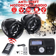 Waterproof Motorcycle Audio Anti-theft Alarm Stereo Sound Speaker FM Radio MP3 Player Music Amplifier Remote Control
