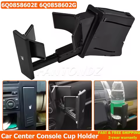 Car Center Console Card Slot Drink Holders 6Q0858602E For POLO 9N 2002-2010 Cup Holder 6Q0858602G 6Q