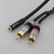 HIFI 3.5มม.ขั้วต่อหญิง RCA แจ็คสายสเตอริโอ Y ปลั๊ก2อะแดปเตอร์ตัวผู้ RCA 3.5ช่องรับสัญญาณเสียงขั้วต่อ