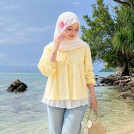 Tq88indonesia Blouse TrendyWanita PUDDING Blouse/ Two-LayerWanita Latest Blouse/