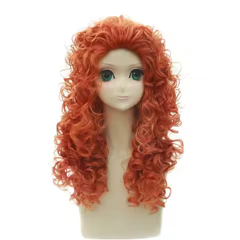 HAIRJOY Brave Merida Princess Cosplay Wig Synthetic Hair Long Curly Orange Lolita Wigs