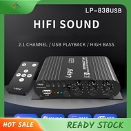 [luxiang.]  838 USB Bluetooth Subwoofer Amplifier HIFI 2.1 12V Car Home Amplifier U Disk Lossless Su