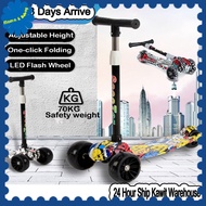Kids Scooter Height 3 Wheels Scooter Foldable Scooter For Kids Light Flash Scooter