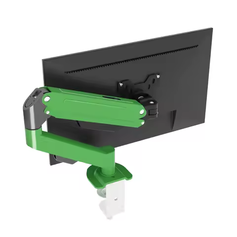 HILLPORT Green Gas Spring Monitor Arm 14-34 Inch Full Motion Desk Mount Holder Adjustable PC Screen 