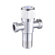 304 Stainless Steel Angle Valve 3-Way Extended High Flow 1/2" Water Heater & Toilet Shut-Off Valve 5