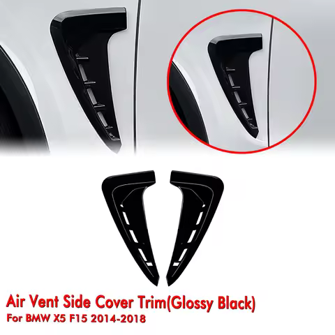 2PCS Car Side Fender Air Vent Cover Spoiler Splitter Canard Trim For BMW X5 F15 M Sport 2014-2018