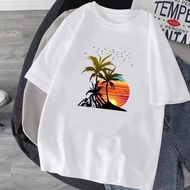 Shipped From Thailand Fashion Round Neck T-Shirt Short Sleeves Cute Pattern Cotton Fabric 1 NO.8 S-5